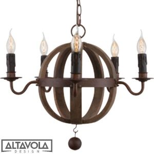 Altavola :: Żyrandol drewniany COGNAC BARREL No.2 MINI
