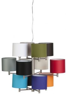 It\'s About RoMi :: Lampa wisząca BONN, splot 12 - kolorowe abażury walec