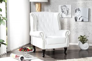 Fotel Chester White II - Silver