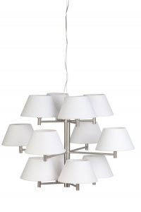 It\'s About RoMi :: Lampa wisząca BONN biała, splot 12 - białe abażury stożek