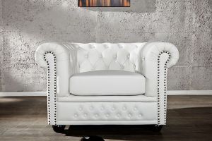 Fotel Chester White I - Silver