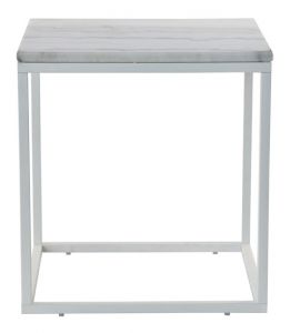 RGE :: Stolik kawowy Accent 50 cm biały - marmurowy blat