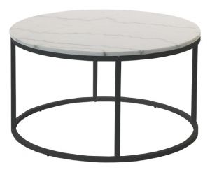 RGE :: Stolik kawowy Accent śr. 85 cm czarny - marmurowy blat