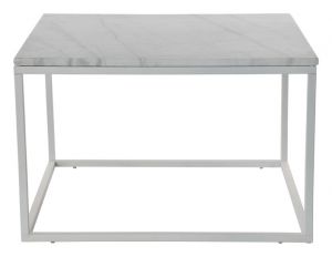 RGE :: Stolik kawowy Accent 75 cm biały - marmurowy blat